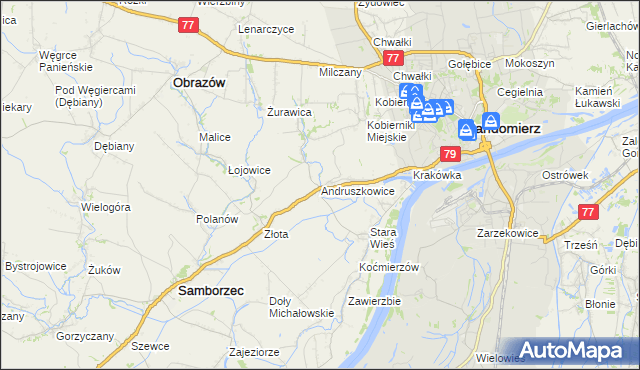 mapa Andruszkowice, Andruszkowice na mapie Targeo