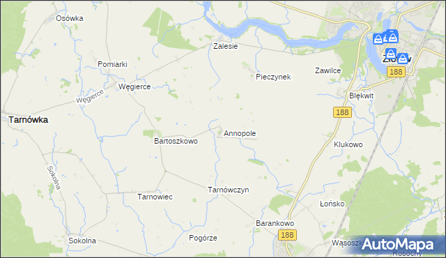 mapa Annopole gmina Tarnówka, Annopole gmina Tarnówka na mapie Targeo