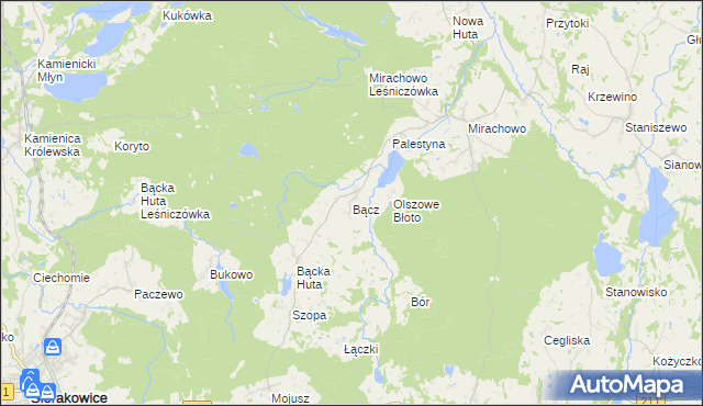 mapa Bącz, Bącz na mapie Targeo