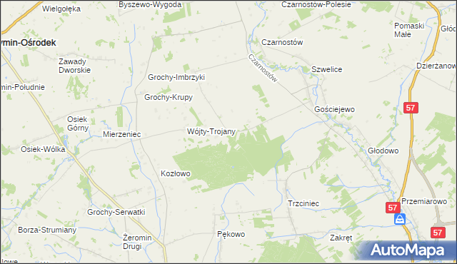 mapa Baraniec gmina Karniewo, Baraniec gmina Karniewo na mapie Targeo