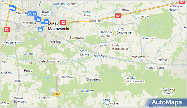mapa Barcząca, Barcząca na mapie Targeo