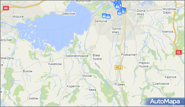 mapa Biała Nyska, Biała Nyska na mapie Targeo