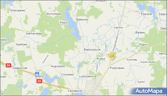 mapa Białokoszyce, Białokoszyce na mapie Targeo