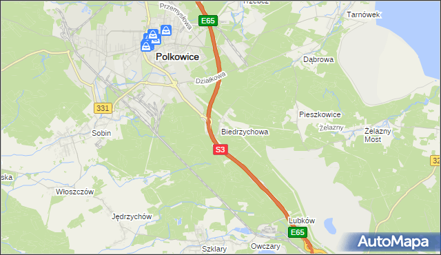 mapa Biedrzychowa, Biedrzychowa na mapie Targeo