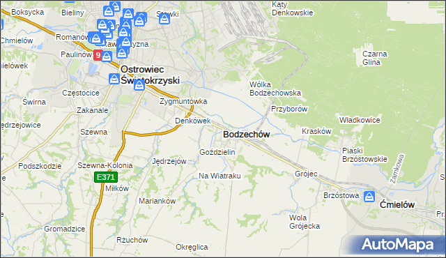 mapa Bodzechów, Bodzechów na mapie Targeo