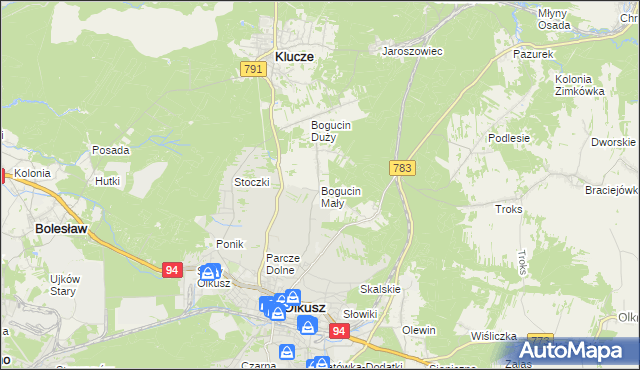 mapa Bogucin Mały, Bogucin Mały na mapie Targeo