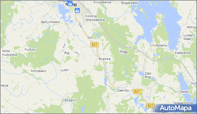 mapa Bramka gmina Morąg, Bramka gmina Morąg na mapie Targeo
