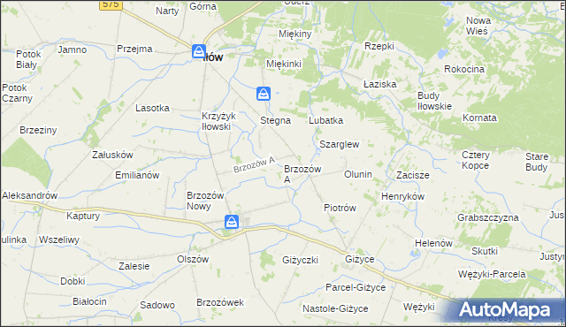mapa Brzozów A, Brzozów A na mapie Targeo