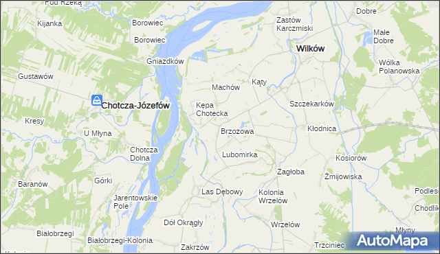 mapa Brzozowa gmina Wilków, Brzozowa gmina Wilków na mapie Targeo