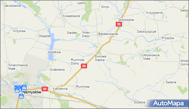 mapa Bukowa Śląska, Bukowa Śląska na mapie Targeo