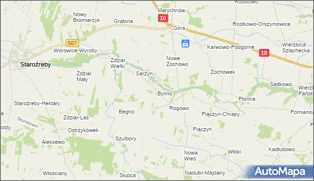 mapa Bylino, Bylino na mapie Targeo