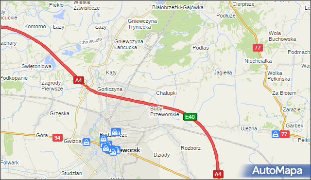 mapa Chałupki gmina Przeworsk, Chałupki gmina Przeworsk na mapie Targeo