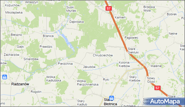 mapa Chruściechów gmina Stara Błotnica, Chruściechów gmina Stara Błotnica na mapie Targeo