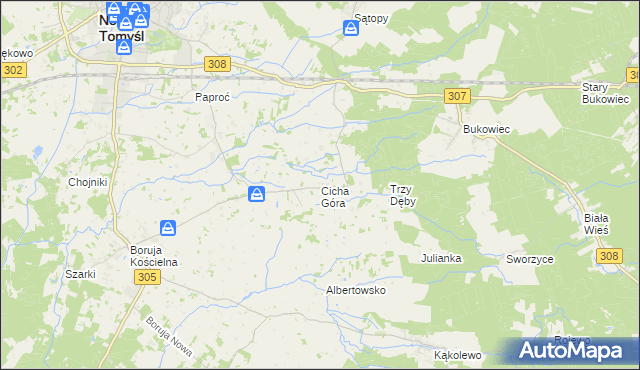 mapa Cicha Góra, Cicha Góra na mapie Targeo