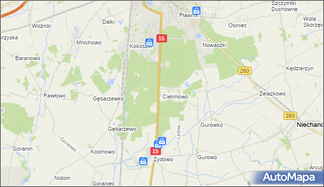 mapa Cielimowo, Cielimowo na mapie Targeo