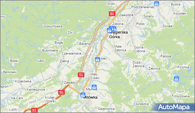 mapa Cisiec, Cisiec na mapie Targeo