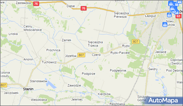 mapa Czerśl, Czerśl na mapie Targeo