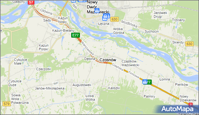 mapa Czosnów, Czosnów na mapie Targeo