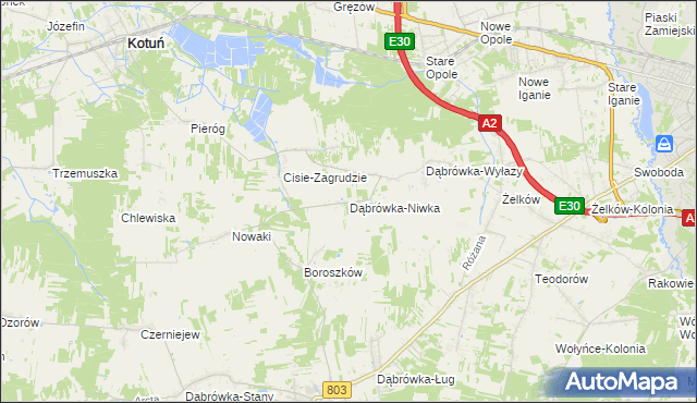 mapa Dąbrówka-Niwka, Dąbrówka-Niwka na mapie Targeo