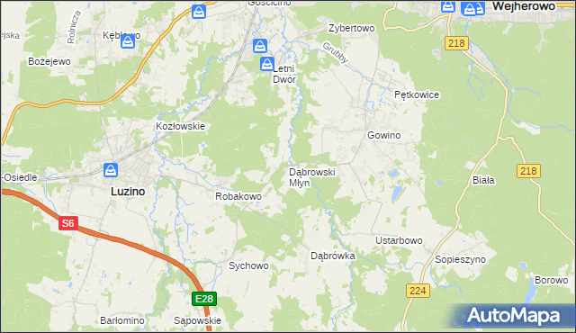 mapa Dąbrowski Młyn, Dąbrowski Młyn na mapie Targeo