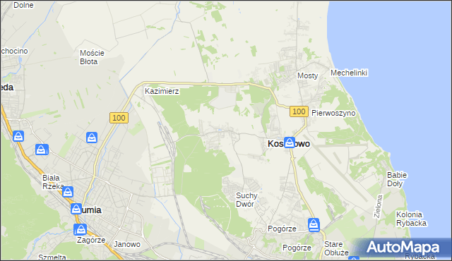 mapa Dębogórze, Dębogórze na mapie Targeo