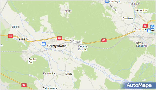 mapa Dębska Kuźnia, Dębska Kuźnia na mapie Targeo