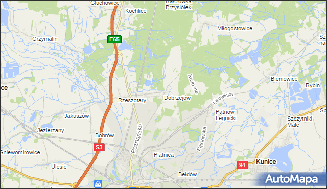 mapa Dobrzejów, Dobrzejów na mapie Targeo