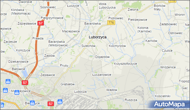 mapa Dojazdów, Dojazdów na mapie Targeo