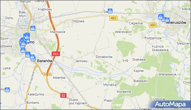 mapa Donaborów, Donaborów na mapie Targeo