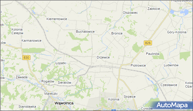 mapa Drzewce gmina Nałęczów, Drzewce gmina Nałęczów na mapie Targeo