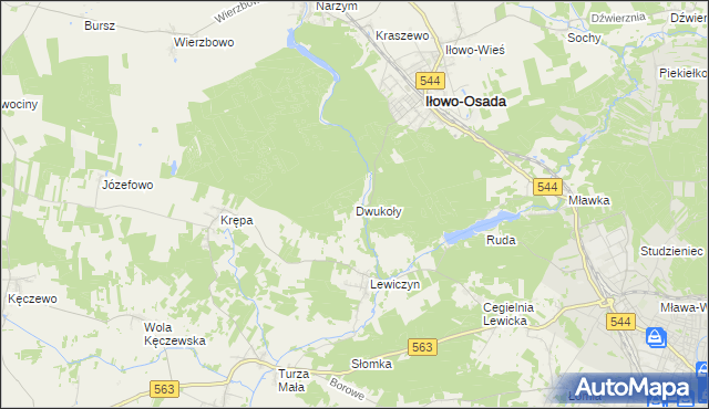 mapa Dwukoły, Dwukoły na mapie Targeo