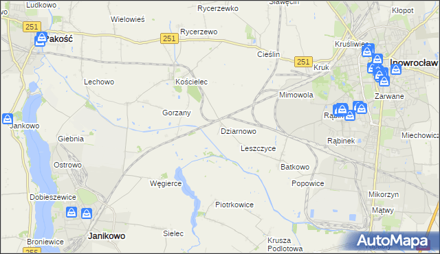mapa Dziarnowo gmina Pakość, Dziarnowo gmina Pakość na mapie Targeo