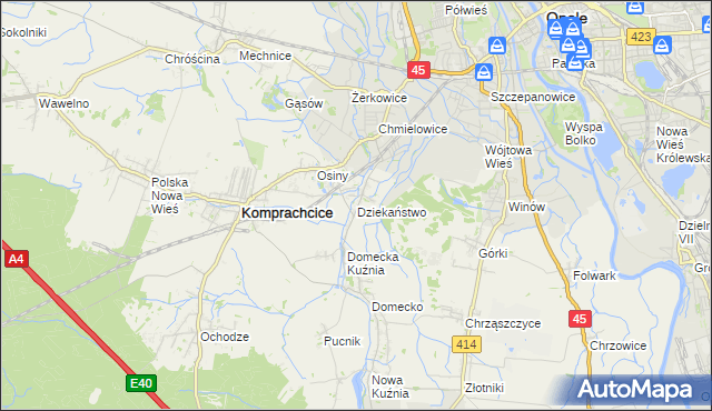 mapa Dziekaństwo, Dziekaństwo na mapie Targeo