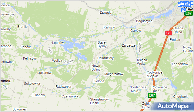 mapa Dziurdzioły, Dziurdzioły na mapie Targeo