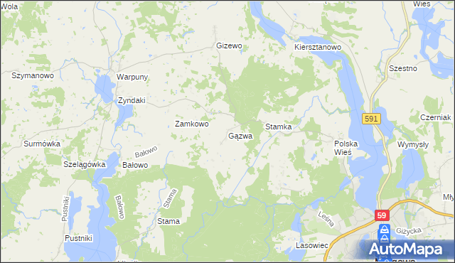 mapa Gązwa, Gązwa na mapie Targeo