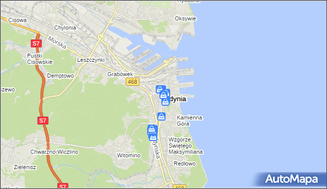 mapa Gdyni, Gdynia na mapie Targeo