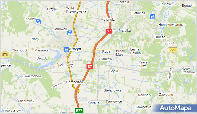 mapa Gładków, Gładków na mapie Targeo