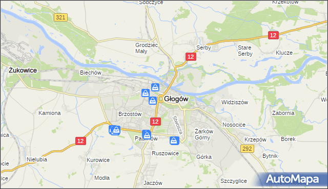 mapa Głogów, Głogów na mapie Targeo