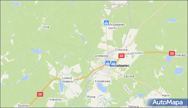 mapa Gniewosz, Gniewosz na mapie Targeo
