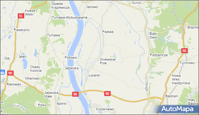 mapa Gniewskie Pole, Gniewskie Pole na mapie Targeo