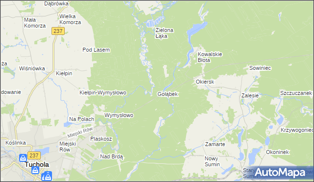 mapa Gołąbek gmina Cekcyn, Gołąbek gmina Cekcyn na mapie Targeo