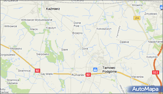 mapa Góra gmina Tarnowo Podgórne, Góra gmina Tarnowo Podgórne na mapie Targeo