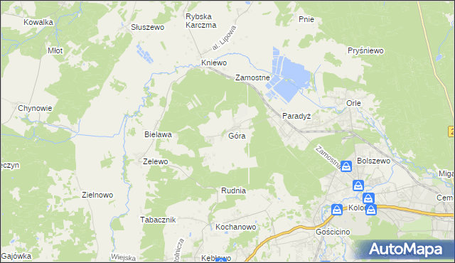 mapa Góra gmina Wejherowo, Góra gmina Wejherowo na mapie Targeo