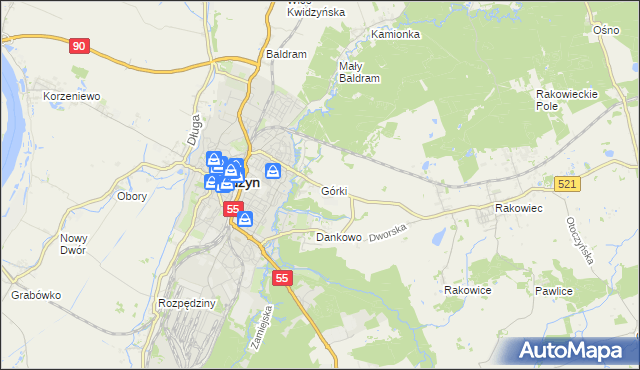 mapa Górki gmina Kwidzyn, Górki gmina Kwidzyn na mapie Targeo