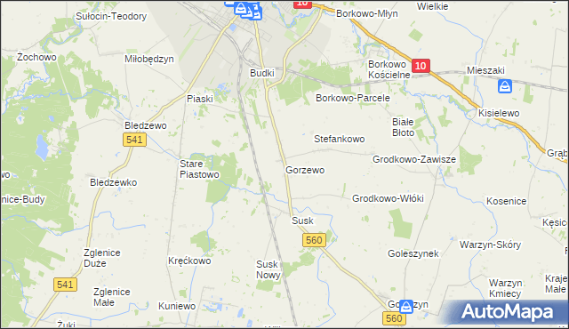 mapa Gorzewo gmina Sierpc, Gorzewo gmina Sierpc na mapie Targeo