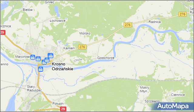 mapa Gostchorze, Gostchorze na mapie Targeo