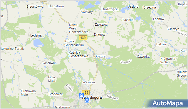 mapa Goszcz, Goszcz na mapie Targeo