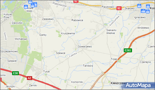 mapa Gowarzewo, Gowarzewo na mapie Targeo