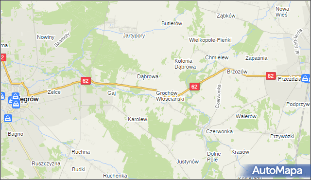 mapa Grochów Włościański, Grochów Włościański na mapie Targeo