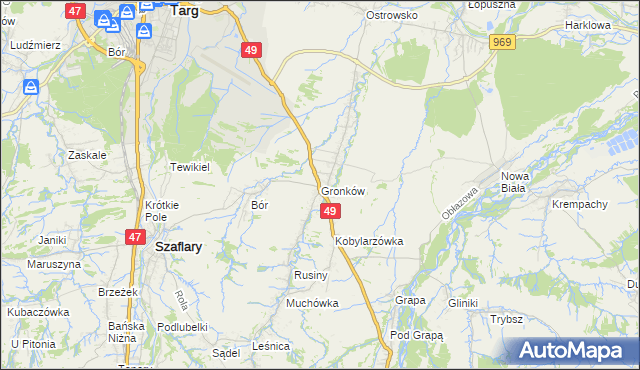 mapa Gronków, Gronków na mapie Targeo